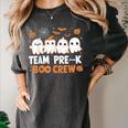Cute Ghosts Pre-K Boo Crew Teachers Halloween Party Team For Men Women Kids Women's Comfort Colors T-Shirt Pepper