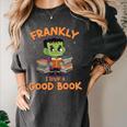 Cute Halloween Teacher Librarian Frankenstein Reading Books Women's Comfort Colors T-Shirt Pepper