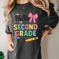 Cute Hello Second Grade Back To School Coquette Teacher Girl Women's Comfort Colors T-Shirt Pepper