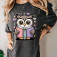 Cute Reading Owl Book Lover Teacher Librarian Bookworm Women's Comfort Colors T-Shirt Pepper Cute Reading Owl Book Lover Teacher Librarian Bookworm Women's Comfort Colors T-Shirt Pepper