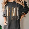 Deaf Be Kind Sign Language Hand Talking Teachers Interpreter Women's Comfort Colors T-Shirt Pepper