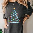DNA Helix Christmas Tree Scientist Biology Science Teacher Women's Comfort Colors T-Shirt Pepper