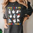 What Are We Doing Today Ghost PE Teacher Team Halloween Women's Comfort Colors T-Shirt Pepper What Are We Doing Today Ghost PE Teacher Team Halloween Women's Comfort Colors T-Shirt Pepper