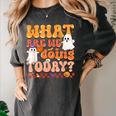 What Are We Doing Today Halloween PE Spooky Teacher Women's Comfort Colors T-Shirt Pepper