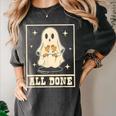 All Done Sign Language Ghost Speech Pathology Teacher Women's Comfort Colors T-Shirt Pepper