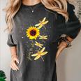 Dragonfly Sunflower Teacher Growth Mindset Choose To Shine Women's Comfort Colors T-Shirt Pepper