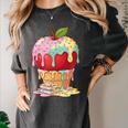 Dripping Apple Ice Cream Cone Cute Teacher Appreciation Women's Comfort Colors T-Shirt Pepper
