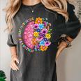Dyslexia Different Perspective Reading Brain Floral Teacher Women's Comfort Colors T-Shirt Pepper