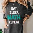 Eat Sleep Math Repeat Math Teacher Men Women Girls Kids Women's Comfort Colors T-Shirt Pepper