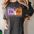 Elements Of Halloween Fear Periodically Chemistry Teacher Women's Comfort Colors T-Shirt Pepper Elements Of Halloween Fear Periodically Chemistry Teacher Women's Comfort Colors T-Shirt Pepper