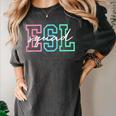 ESL Squad Teacher English As A Second Language Women's Comfort Colors T-Shirt Pepper ESL Squad Teacher English As A Second Language Women's Comfort Colors T-Shirt Pepper