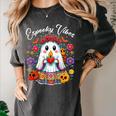 Espooky Vibes Maestra Halloween Spanish Mexican Teacher Women's Comfort Colors T-Shirt Pepper