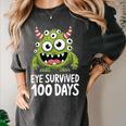 Eye Survived 100 Days Of School Monster Lover Teacher Kids Women's Comfort Colors T-Shirt Pepper Eye Survived 100 Days Of School Monster Lover Teacher Kids Women's Comfort Colors T-Shirt Pepper