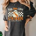 Fab Boo Lous 5th Grade Teacher Retro Ghost Spooky Halloween Women's Comfort Colors T-Shirt Pepper Fab Boo Lous 5th Grade Teacher Retro Ghost Spooky Halloween Women's Comfort Colors T-Shirt Pepper