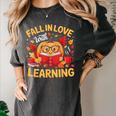 Fall In Love With Learning Pumpkin Thanksgiving Teacher Fall Women's Comfort Colors T-Shirt Pepper