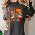 Fall In Love With Reading Autumn Thanksgiving Shirt Teacher Women's Comfort Colors T-Shirt Pepper Fall In Love With Reading Autumn Thanksgiving Shirt Teacher Women's Comfort Colors T-Shirt Pepper