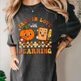 Fall In Love With Reading Book Autumn Pumpkins And Teachers Women's Comfort Colors T-Shirt Pepper Fall In Love With Reading Book Autumn Pumpkins And Teachers Women's Comfort Colors T-Shirt Pepper