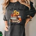 Fall In Love With Reading Book Autumn Teachers Pumpkins Women's Comfort Colors T-Shirt Pepper