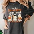 Are You Fall O Ween DirectionsRetro Teacher Halloween Ghost Women's Comfort Colors T-Shirt Pepper Are You Fall O Ween DirectionsRetro Teacher Halloween Ghost Women's Comfort Colors T-Shirt Pepper