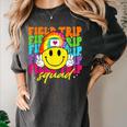 Field Trip Squad Groovy Field Day Smile Face Teacher Tie Dye Women's Comfort Colors T-Shirt Pepper Field Trip Squad Groovy Field Day Smile Face Teacher Tie Dye Women's Comfort Colors T-Shirt Pepper