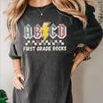 First Grade Rocks Teachers Back To School ABCD Rock Students Women's Comfort Colors T-Shirt Pepper First Grade Rocks Teachers Back To School ABCD Rock Students Women's Comfort Colors T-Shirt Pepper