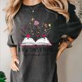 Floral Book a New Chapter Begins Retired Retirement Teacher Women's Comfort Colors T-Shirt Pepper