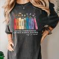 Floral Books Never Underestimate A Public School Teacher Women's Comfort Colors T-Shirt Pepper