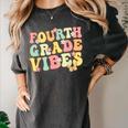 Fourth Grade Vibes Hello Team 4th Grade Teacher Kids Retro Women's Comfort Colors T-Shirt Pepper