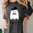 French Teacher Halloween Bonjour Ghost Women's Comfort Colors T-Shirt Pepper French Teacher Halloween Bonjour Ghost Women's Comfort Colors T-Shirt Pepper