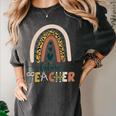 Future Teacher Boho Rainbow Leopard New Grad Student Women's Comfort Colors T-Shirt Pepper Future Teacher Boho Rainbow Leopard New Grad Student Women's Comfort Colors T-Shirt Pepper
