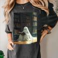 Ghost Library Halloween Book Reading Books Lover Teacher Women's Comfort Colors T-Shirt Pepper Ghost Library Halloween Book Reading Books Lover Teacher Women's Comfort Colors T-Shirt Pepper