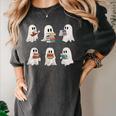 Ghost Reading Books Teacher Halloween Librarian Cute Boook Women's Comfort Colors T-Shirt Pepper