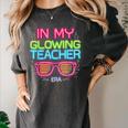 In My Glowing Teacher Era Groovy Colorful Bright Women's Comfort Colors T-Shirt Pepper