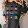 God Says Im Teacher Christian Back To School Religious Women's Comfort Colors T-Shirt Pepper God Says Im Teacher Christian Back To School Religious Women's Comfort Colors T-Shirt Pepper