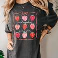 Groovy Kindergarten Is My Jam Strawberry Kinder Team Teacher Women's Comfort Colors T-Shirt Pepper