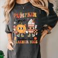 Groovy Pumpkin Spice Makes Teacher Nice Fall Thanksgiving Women's Comfort Colors T-Shirt Pepper Groovy Pumpkin Spice Makes Teacher Nice Fall Thanksgiving Women's Comfort Colors T-Shirt Pepper