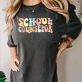 Groovy School Counselor Back To School Teacher Counseling Women's Comfort Colors T-Shirt Pepper Groovy School Counselor Back To School Teacher Counseling Women's Comfort Colors T-Shirt Pepper
