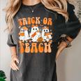Groovy Teacher Halloween Trick Or Teach Ghost Men Women Kids Women's Comfort Colors T-Shirt Pepper Groovy Teacher Halloween Trick Or Teach Ghost Men Women Kids Women's Comfort Colors T-Shirt Pepper