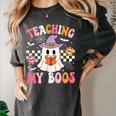 Groovy Teaching My Boos Teacher Ghost Halloween Teacher Women's Comfort Colors T-Shirt Pepper Groovy Teaching My Boos Teacher Ghost Halloween Teacher Women's Comfort Colors T-Shirt Pepper
