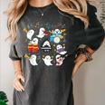 Halloween Music Teacher Ghost Playing Musical Instruments Women's Comfort Colors T-Shirt Pepper Halloween Music Teacher Ghost Playing Musical Instruments Women's Comfort Colors T-Shirt Pepper