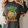Halloween Teacher Librarian Monster Reading Books Men Women Kids Women's Comfort Colors T-Shirt Pepper