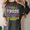 Halloween Teacher Will Trade Students For Candy Women Men Women's Comfort Colors T-Shirt Pepper Halloween Teacher Will Trade Students For Candy Women Men Women's Comfort Colors T-Shirt Pepper