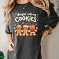 Hangin With My Cookies Gingerbread Christmas Teacher Women's Comfort Colors T-Shirt Pepper