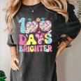 Happy 100th Day Of School 100 Days Brighter Teachers Kids Women's Comfort Colors T-Shirt Pepper
