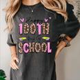 Happy 100th Day Of School Leopard Print Teacher Student Kids Women's Comfort Colors T-Shirt Pepper