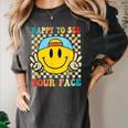 Happy To See Your Face Hippie Smile Back To School Teachers Women's Comfort Colors T-Shirt Pepper
