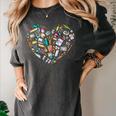 Heart Shape Art Teacher And Painting Sketching Artist Women's Comfort Colors T-Shirt Pepper