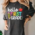 Hello First Grade Team 1st Grade Back To School Teacher Kids Women's Comfort Colors T-Shirt Pepper Hello First Grade Team 1st Grade Back To School Teacher Kids Women's Comfort Colors T-Shirt Pepper