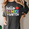 Hello Kindergarten Team Kinder Back To School Teacher Kids Women's Comfort Colors T-Shirt Pepper Hello Kindergarten Team Kinder Back To School Teacher Kids Women's Comfort Colors T-Shirt Pepper