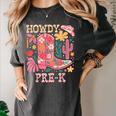 Howdy Pre-K Cowgirls Teacher Back To School Women's Comfort Colors T-Shirt Pepper Howdy Pre-K Cowgirls Teacher Back To School Women's Comfort Colors T-Shirt Pepper
